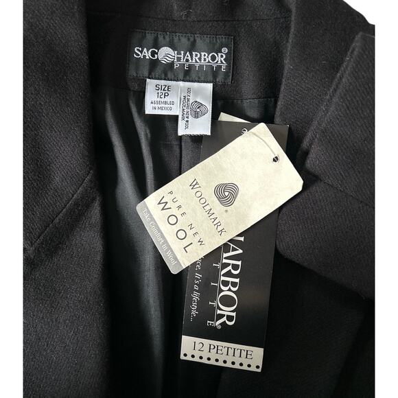 Sag Harbor Vintage New Dead Stock Size 12 P 100% Wool Back Oversized Blazer - Picture 8 of 8